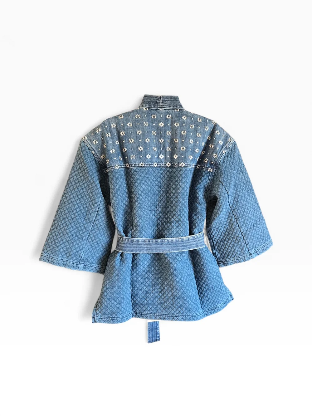 Hidden Embroidered Denim Kimono Oversized Small - Picture 2 of 10